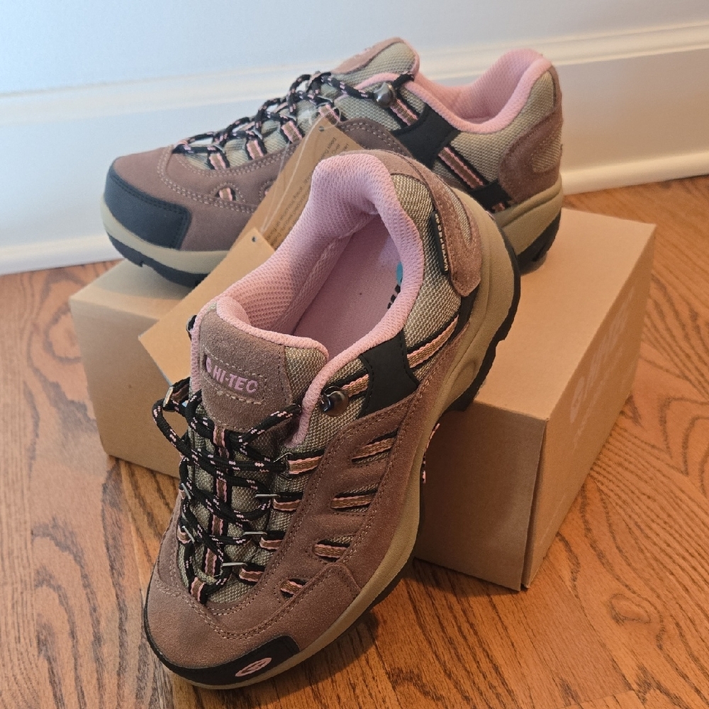 Hi-Tec Women's Pink and Tan Athletic Shoes